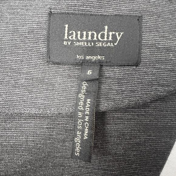 Laundry‎ by Shelli Segal Long Sleeve Moto Mini Dress Women's Size 6 gray black - Picture 14 of 14